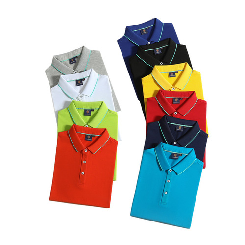Custom High-End Polo Shirt LOGO Silk Cotton Employee T-Shirt Short Sleeve Summer Uniform Workwear Wholesale Manufacturer