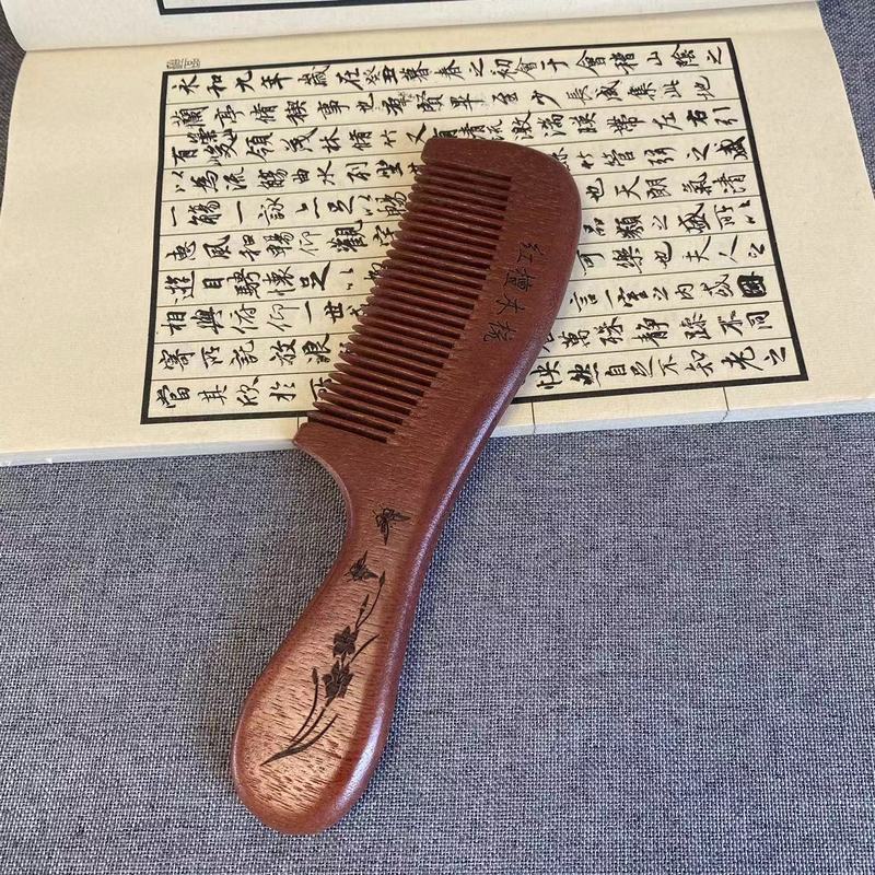 白檀の櫛、紅檀、黒檀、金絲檀の櫛、無垢材の櫛、家庭用ヘアケア櫛、彫刻木工芸|undefined