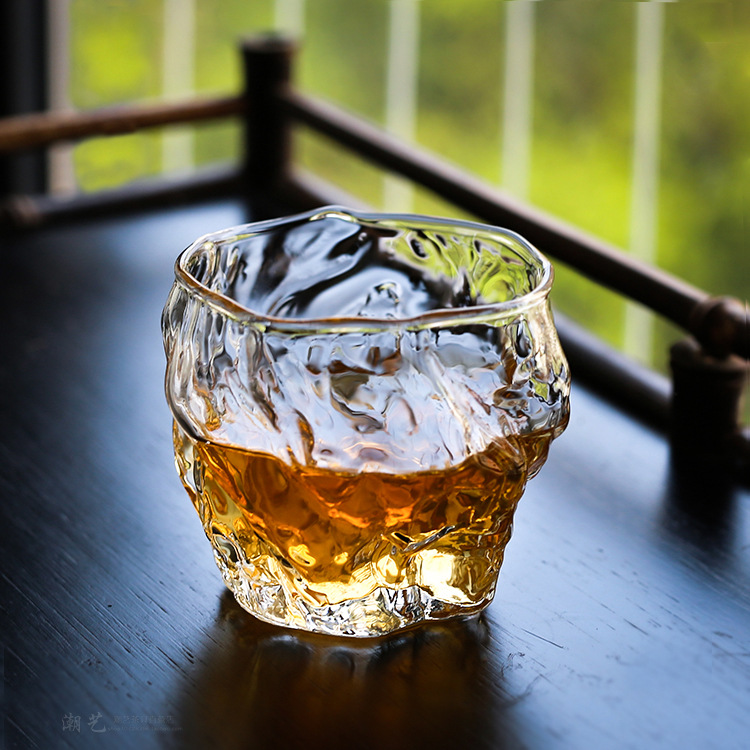 Heat-resistant glass walnutfinishing household thickened glass water cup Japanese tea set small tea cup wine cup miniature cup