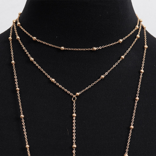 European and American cross-border hot selling body chain, sexy and fashionable summer water drop multi-layer cross women's body chain necklace in one
