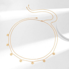 Hot-selling waist ornaments in Europe and America, sweet cool spicy girl fringe butterfly pendant double-layer set waist chain sexy metal accessories 