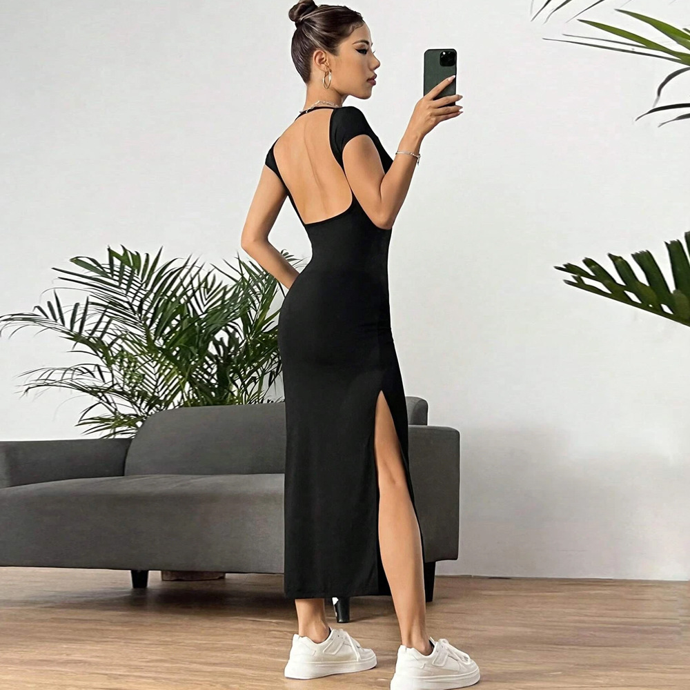 Elegant Sleeveless Knit Dress Mid Waist A Line Silhouette Summer Style Perfect for Casual Outings Wholesale