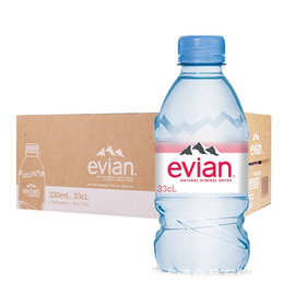 evian依云矿泉水330ml*24瓶天然弱碱性车载饮用水整箱法国进口