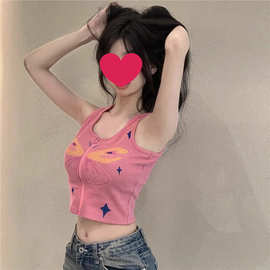 粉色小吊带背心女夏外穿演唱会穿搭多巴胺内搭遮副乳甜辣jazz上衣