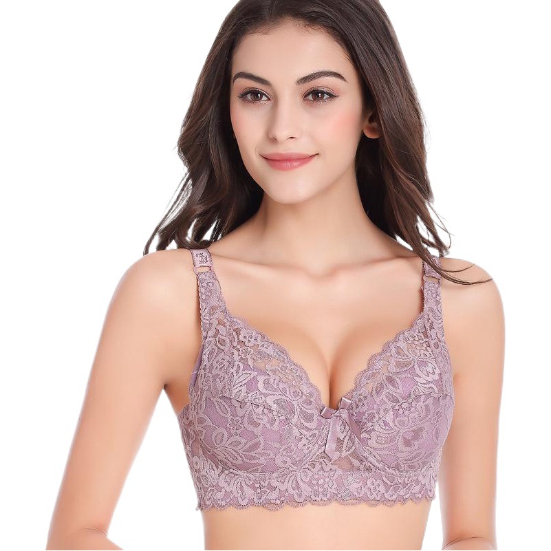 Cross-Border Supply Push-Up Adjustable Wire-Free Lace Bra Amazon Pinduoduo Ultra-Thin Breathable Women's Underwear