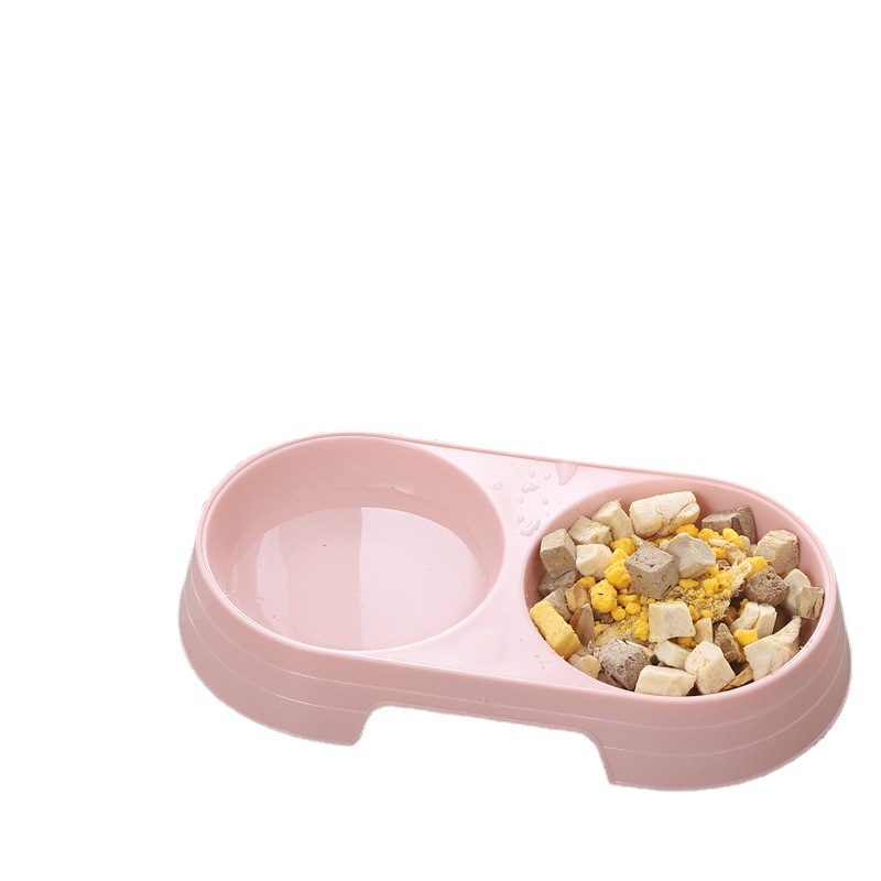 Fábrica puede personalizar pequeñas mascotas de color macarón doble tazón de agua de gato nórdico tazón de plástico para gatos artículos de mascotas