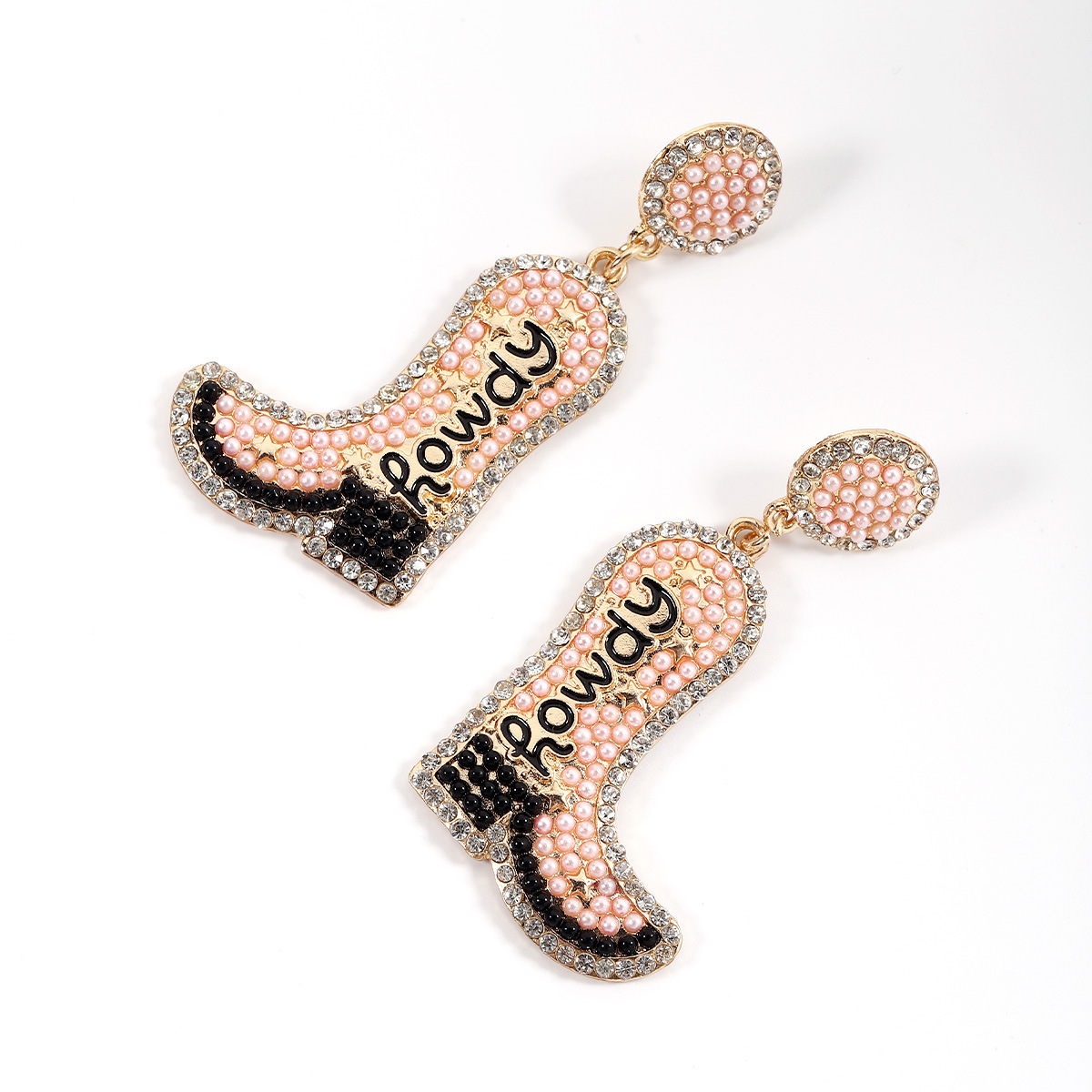 1 Pair Vintage Style Letter Boots Alloy Drop Earrings display picture 2