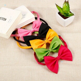 50Pcs Random Color Polyester Dog Cat Bow Ties Soft Bow Tie