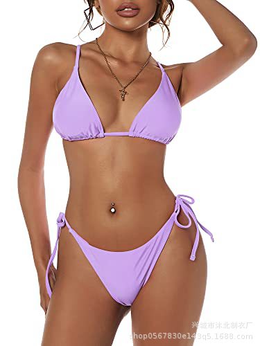 Set de Bikini Triángulo Estampado Set de 2 Piezas de Nylon con Almohadilla sin Aros para Natación y Playa image 15