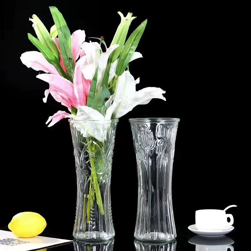 Оптовая продажа богатая бамбуковая гидропонная прозрачная стеклянная ваза для гостиной