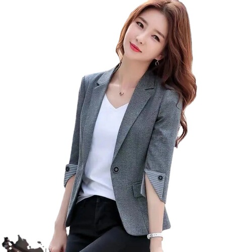 Women's new Korean-style slim-fit fashion suit with short sleeves, suitable for petite figures