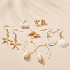 Set, marine earrings, European style, boho style