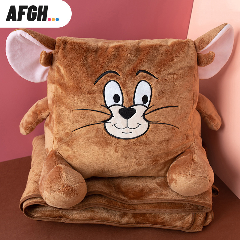 【售完无补】AFGH正版猫和老鼠毛绒玩具抱枕毯子睡觉女生公仔二合