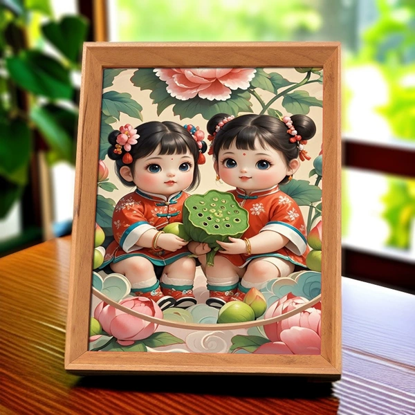 Rensheng Takako-Twins (female) 1-(wooden frame) elm color