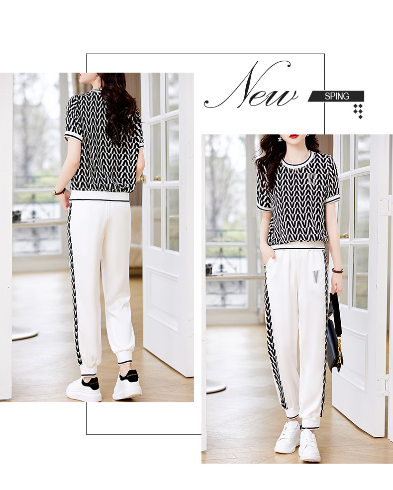 Women's Suit 2023 Summer New Fashionable And Elegant Casual Two-Piece Set For Ladies_ecoleips.com