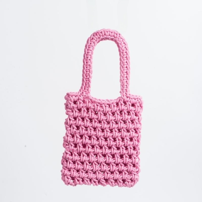 Redes de pesca perforadas tejidas a mano bolsos de teléfono móvil bolsos de moda casuales bolsos de playa de vacaciones de verano de punto