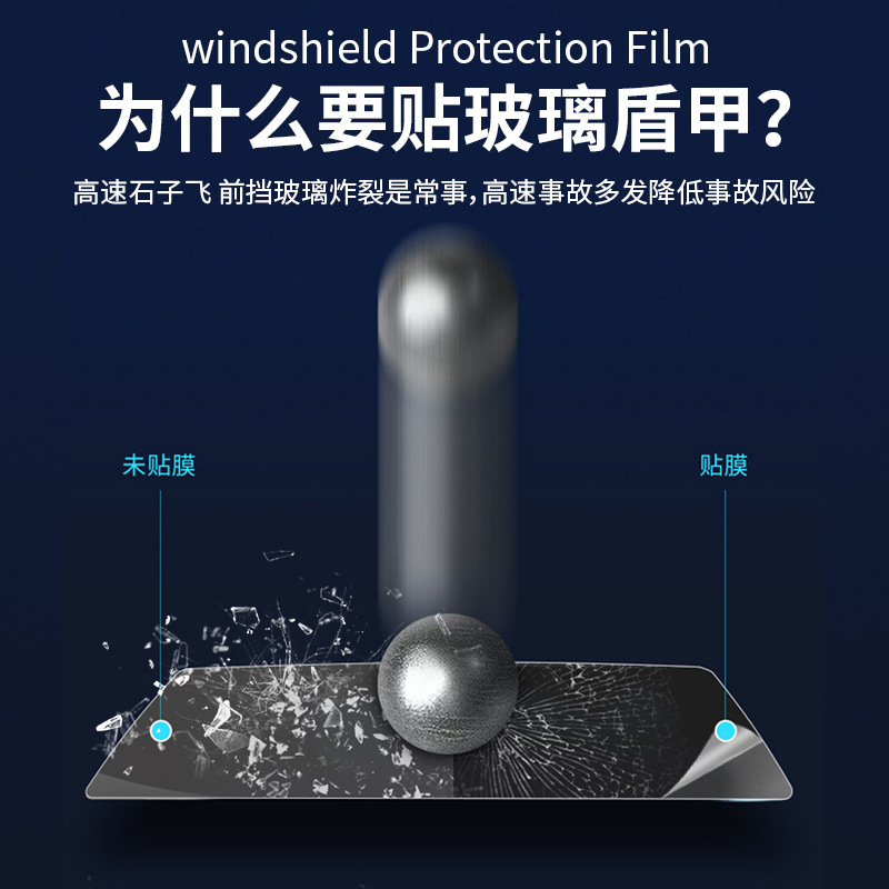 Kpu Car Exterior Glass Protective Film, Explosion-Proof Film, 99% Uv Protection, High Heat Insulation, Hydrophobic Glass Protection Film