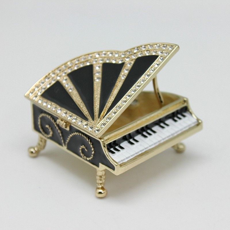 珐琅彩钢琴装饰盒摆件欧式婚礼回赠礼品定制跨境创意家居饰品盒