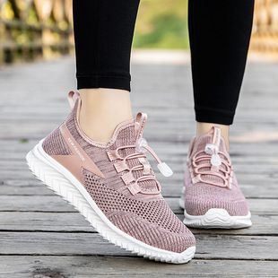 Geniine Foot Shoes for the Elderly Women's Summer Breathable Walking Shoes Non-slip Soft Sole Middle-aged and Elderly sneaker Non-tiring Foot Mother Shoes