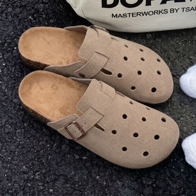 Thick-Soled Closed-Toe Half-Slippers for Men and Women, Summer Outdoor Clogs, Retro Birkenstock-Style Versatile Slip-On Sandals Thick-Soled Closed-Toe Half-Slippers for Men and Women, Summer Outdoor Clogs, Retro Birkenstock-Style Versatile Slip-On Sandals