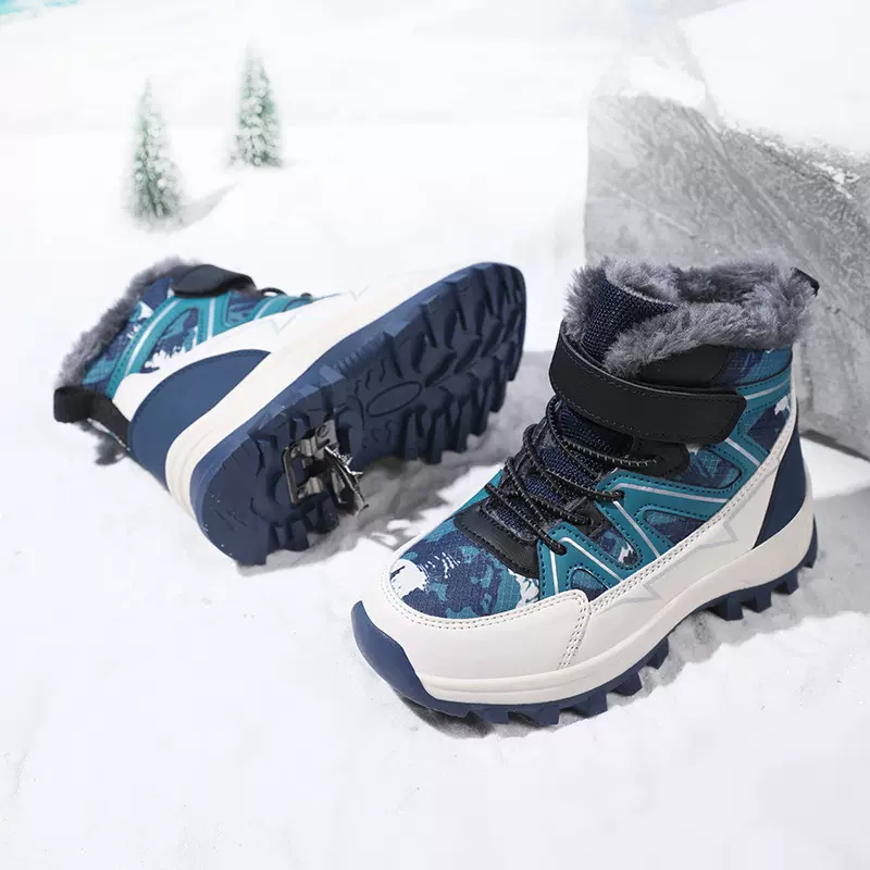 中大童儿童雪地靴冬季加绒加厚大棉保暖高帮棉鞋防滑耐磨户外棉靴