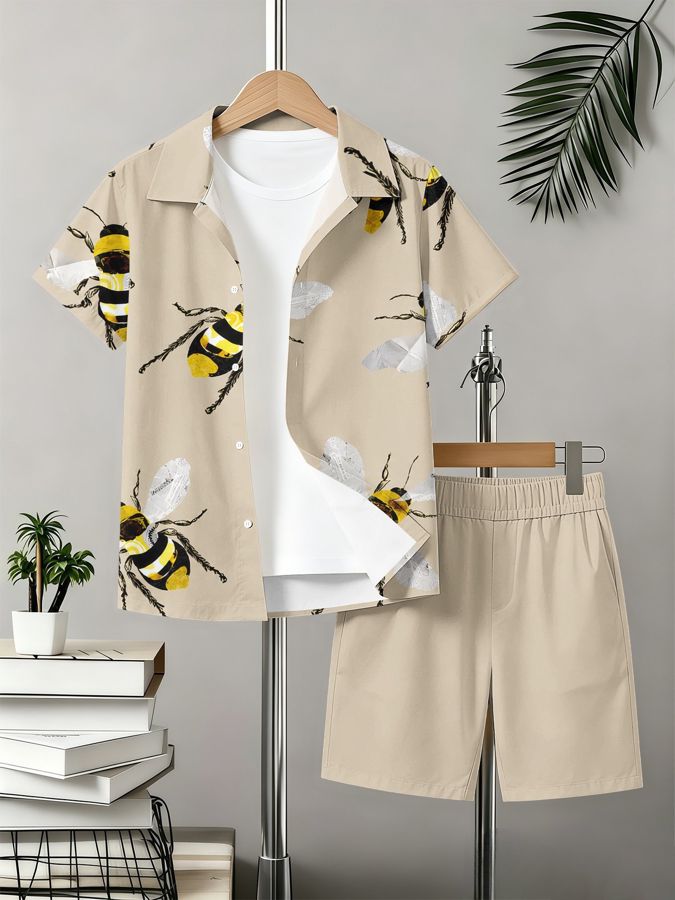 Boys Patterned 3d Printed Shirt And Shorts Summer Set_voghion.com