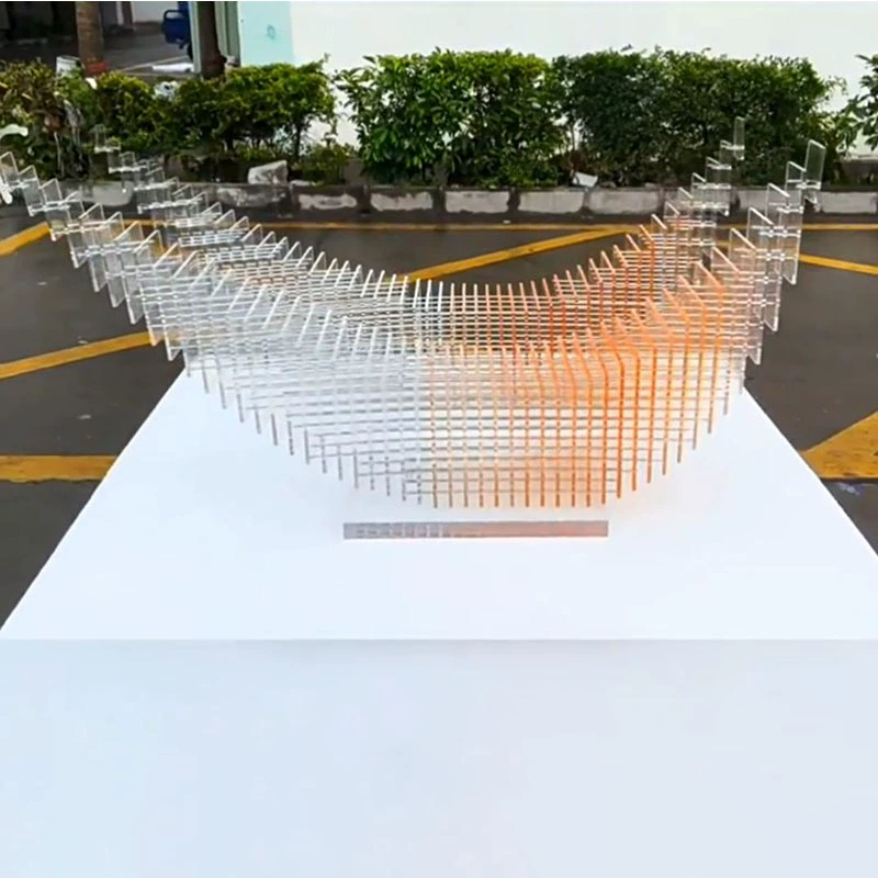 Акриловая оранжевая луна, лодка, художественная скульптура, украшения, вилла, художественная выставка, отель, полумесяц, лодка, ландшафтное оформление, обработка