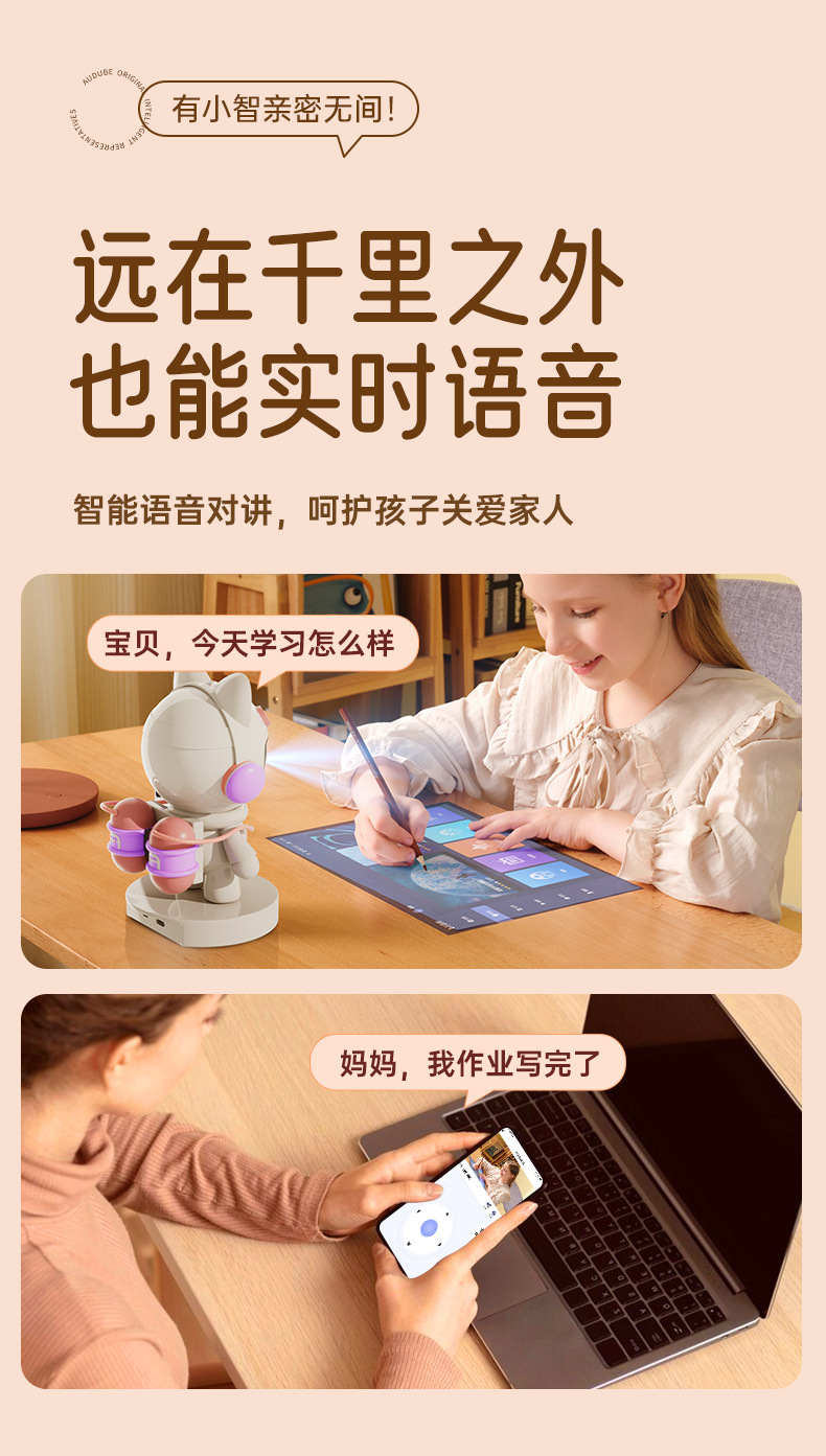睿博士卡通摄像头家用5G双频婴儿哭声报警监护WIFI免布局智能监控