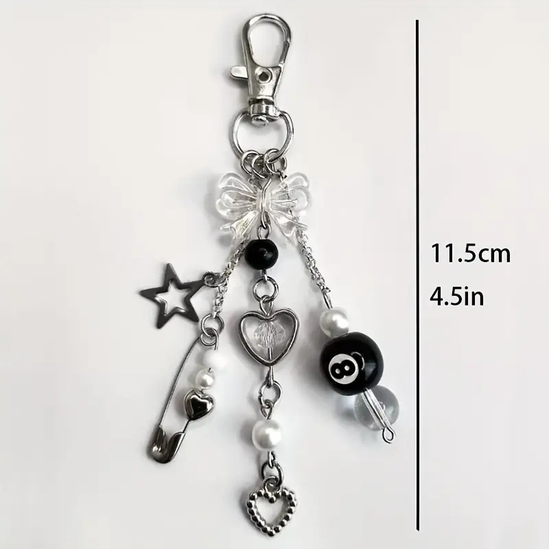 ファッション手作り樹脂ビーズキーホルダー - トレンドパンクスタイルレディースファッションアクセサリーロブスタークラスプぶら下げ|undefined