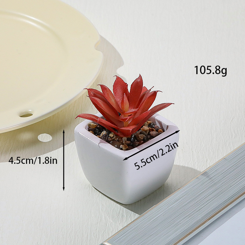 Simulación transfronteriza de porcelana floc de macetas pequeñas macetas verdes de mesa decoración ornamentos artesanías bonsai spot directo