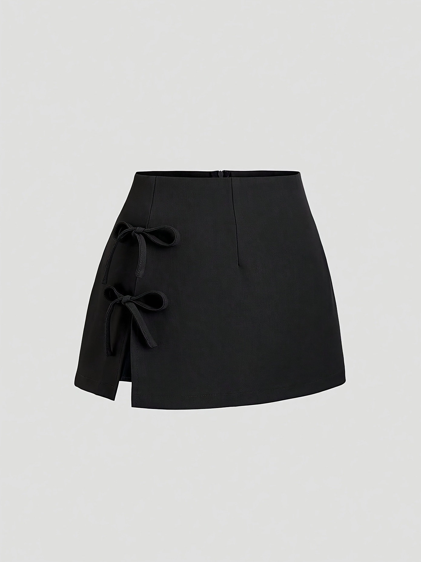 2026 cross-border hot sale bow tie sexy slit A-line mini skirt
