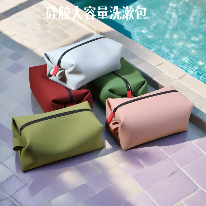 Bolsas de almacenamiento de silicona al por mayor bolsas de maquillaje de viaje impermeables bolsas de lavado objetos pequeños cajas de almacenamiento de silicona de gran capacidad nuevas