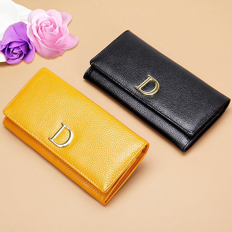 Women's Large Capacity Long Wallet Fashionable Multifunctional Genuine Leather Clutch With Multi Card Slot Cowhide_voghion.com