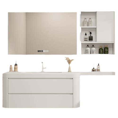 Dupont Corian integrated sink and bathroom cabinet set, bathroom toilet seamless integrated extension sink