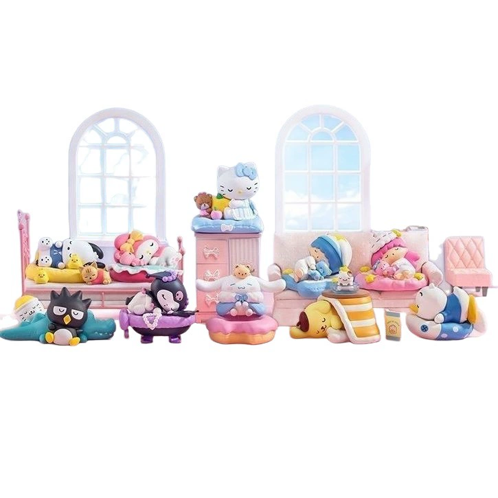 Настольная фигурка (Sanrio) Kurome, Melody и Cinnamon Dog — слепой бокс, спящие коллекционные фигурки