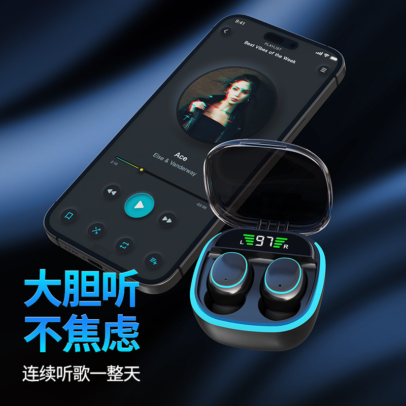 Temu Hot Sale Transfronterizo X1 auriculares inalámbricos Bluetooth tipo de reducción de ruido en el oído deportivo pantalla digital privada modo táctil nuevo TK