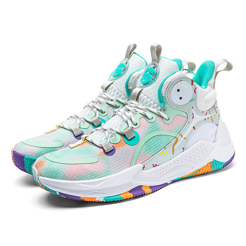 852 Men's and Women's Shoes Basketball Shoes Spring and Winter Camouflage Mesh Cloth Youth Student Sports Shoes Trendy Shoes Couples Anti-Slip