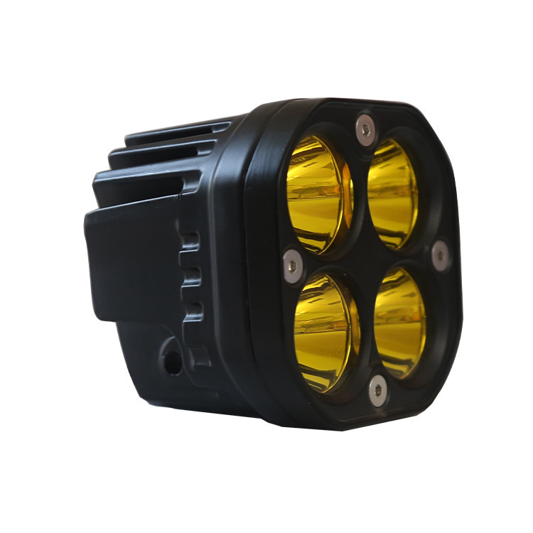 直販 車載LED作業灯 黄白光補助灯 40W 四つ葉のクローバーレンズ ショットライト 改造用モーターサイクルレンズタイプ|undefined