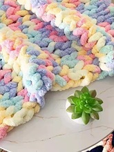 粗冰条毛线手工编织毯子珊瑚绒特粗徒手自制围巾猫尾纱冰岛地毯线