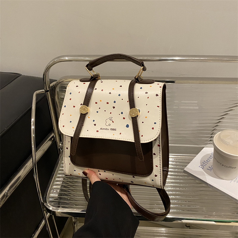 Damen Rucksack Mit Punkten Retro Chic Casual Schulrucksack_voghion.com