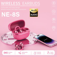 2025 新 NE-8S デジタルディスプレイイヤークリップ Bluetooth ヘッドセット非インイヤーワイヤレスボタンノイズリダクションステレオヘッドセット