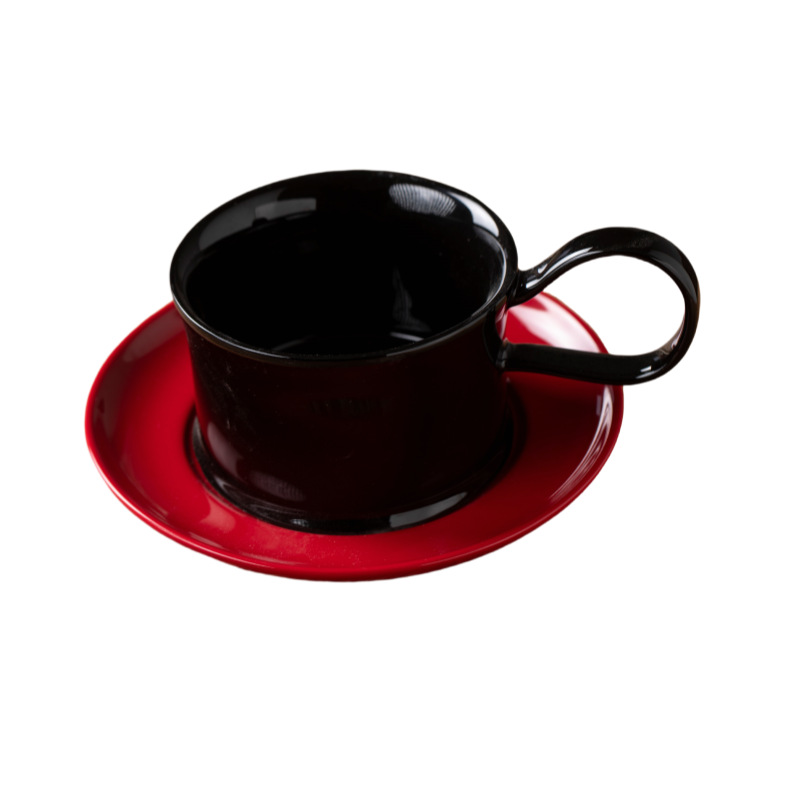 Juego de tazas y platillos de café de alta gama de lujo ligero, creativo, alto, estilo antiguo, taza de té de la tarde, regalo de novia