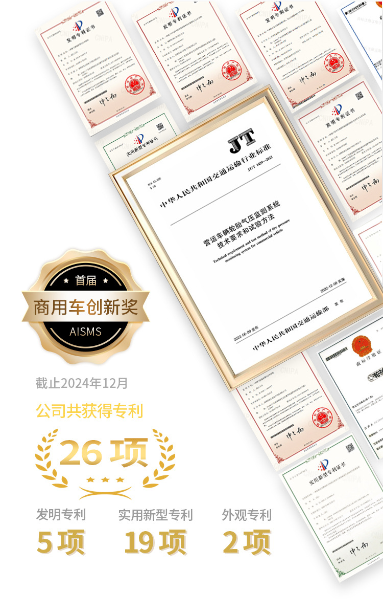 Anruichuang Truck Tire Pressure Monitor with Internal and External High-Precision Large Screen, 2026 New Model, Specifically for 12-Wheel Trucks