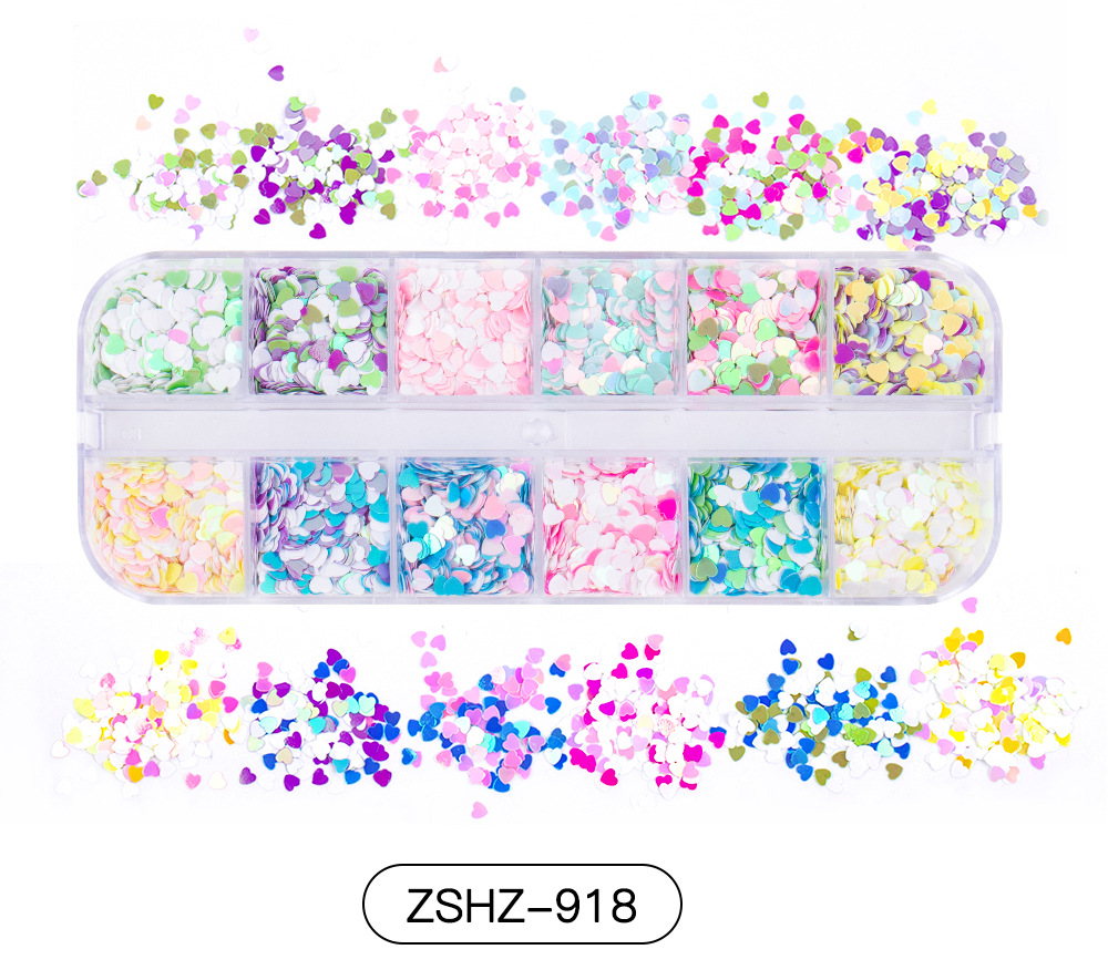 30g Weight Nail Decoration Accessories Nail Supplies See detail page-[15 Books in a Box] Rainbow Horse Keychain Box Quantity Sequin Material Square, Moon, Heart Shape Pattern Simple Style Style Hot 12 Nail Art Too Small Sequins Nail Art Jewelry For Valentine's Day Ultra-Thin Nail Sticker Wholesale 19