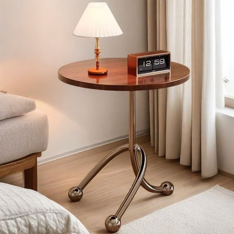 Retro Small Coffee Table, Classical Style Living Room Side Table, Balcony Bay Window Bedside French Small Round Table, Internet Celebrity Table
