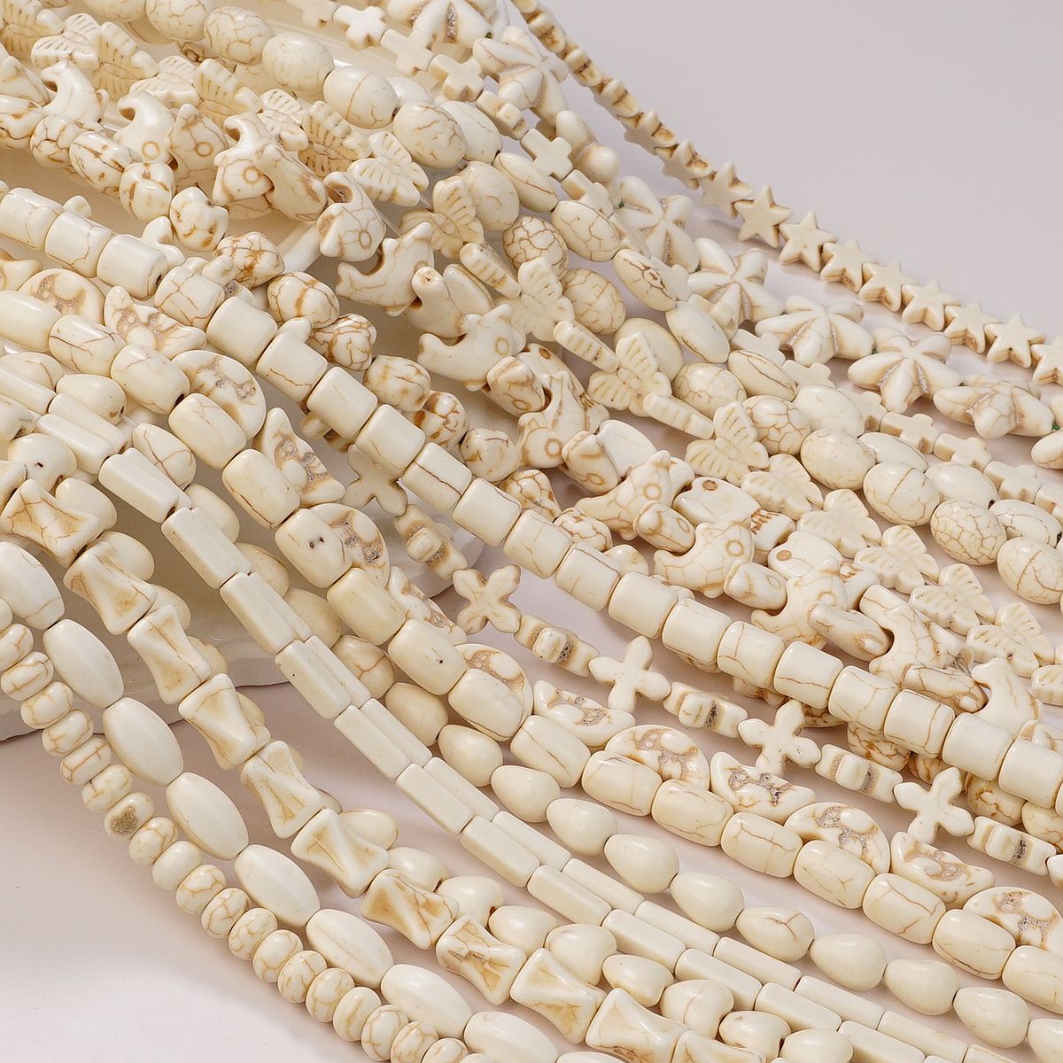 Wholesale New Chinese Style White Turquoise Loose Beads Beaded Spacer Beads DIY Accessories Material Package Handmade Bracelet Necklace Jewelry