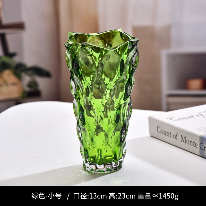 Nuevo jarrón de cristal transparente de agua de cristal cultivado Lilies Rose Decoración de escritorio de la sala de estar Decoración de alta calidad