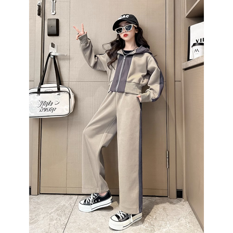 Children's Hooded Jacket And Pants Set For Girls Autumn Fashion_voghion.com