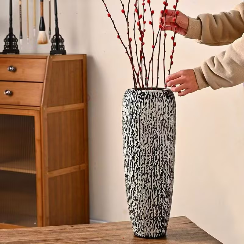 Nuevo super vasos grandes arreglos de flores retro creativo alojamiento residencial corteza hidropónica simple caña flor decoración de sala de estar