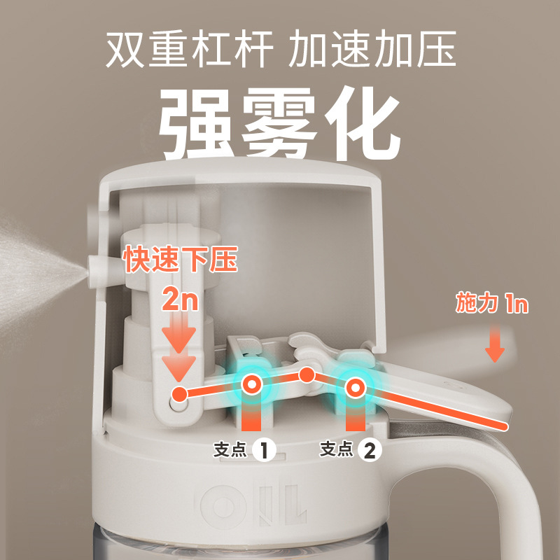Olla de spray, freidora de aire para el hogar, botella de spray, condimento de cocina, tanque de aceite de vidrio, botella de aceite atomizado a prueba de fugas sin aceite colgante